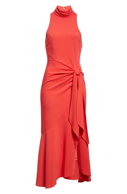 Shop Cinq À Sept Rori Sleeveless High-low Crepe Dress In Cherry Lemon