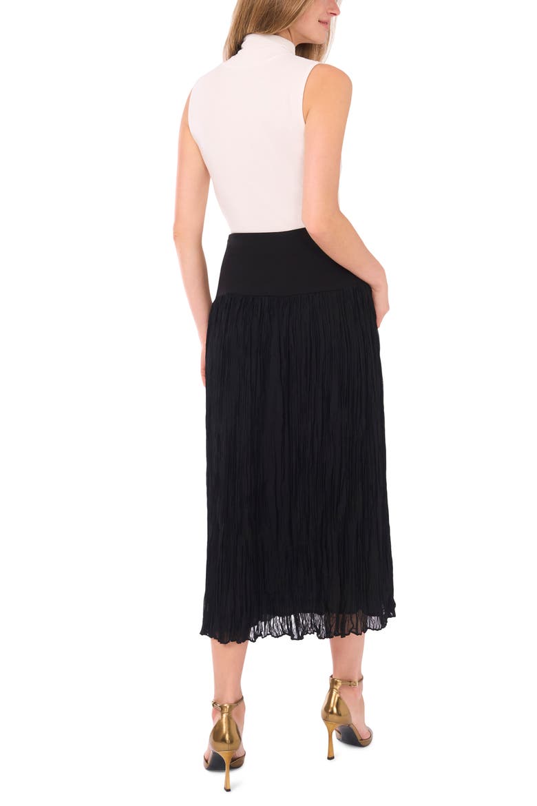 Crinkle Midi Skirt, Alternate, color, RICH BLACK
