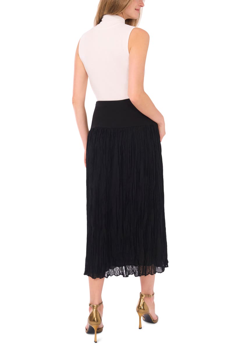 Vince Camuto Crinkle Midi Skirt, Alternate, color, Rich Black