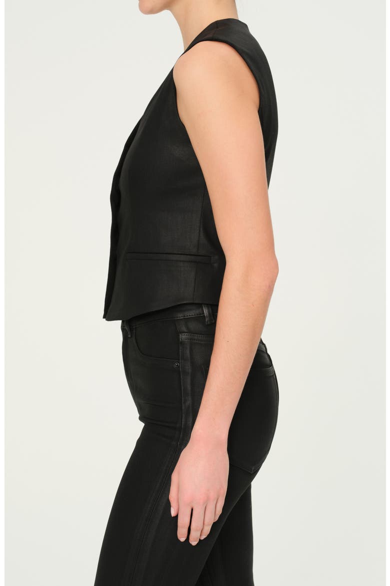 Wax Coated Vest, Alternate, color, BLACK COATED