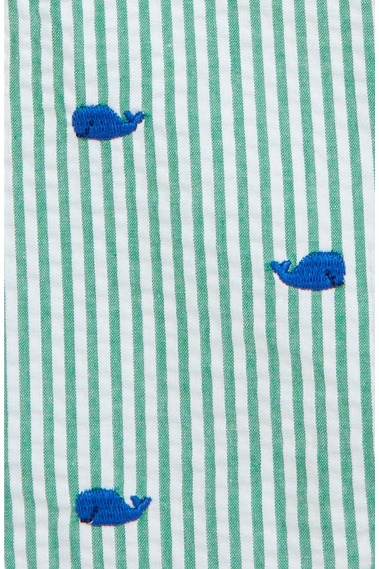 Whale Polo & Seersucker Shortalls Set, Alternate, color, GREEN