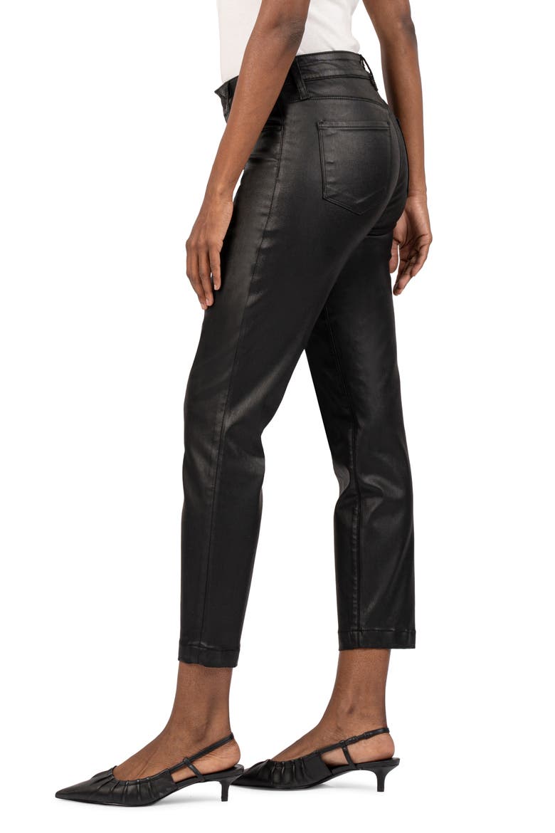 Reese Coated Ankle Slim Straight Leg Jeans, Alternate, color, BLACK