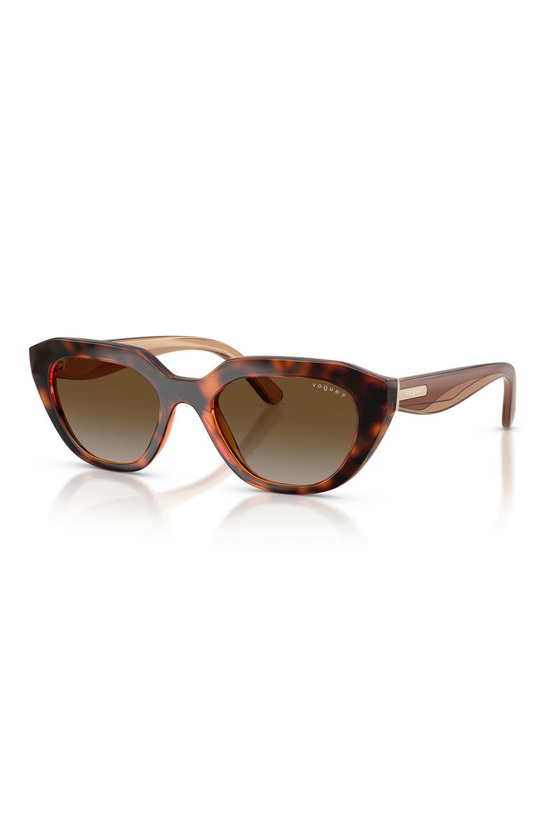 51mm Polarized Cat Eye Sunglasses, Alternate, color, DARK HAVANA / BROWN POLAR