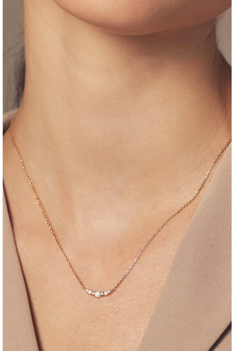Sterling Silver 18k Gold Plated Cloris Necklace Dainty Delicate, Alternate, color, Gold