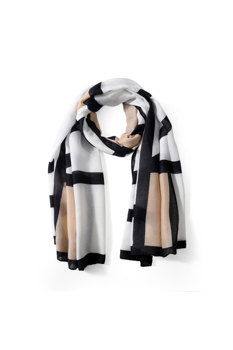 The Kimberly Lightweight Scarf, Alternate, color, Black/White