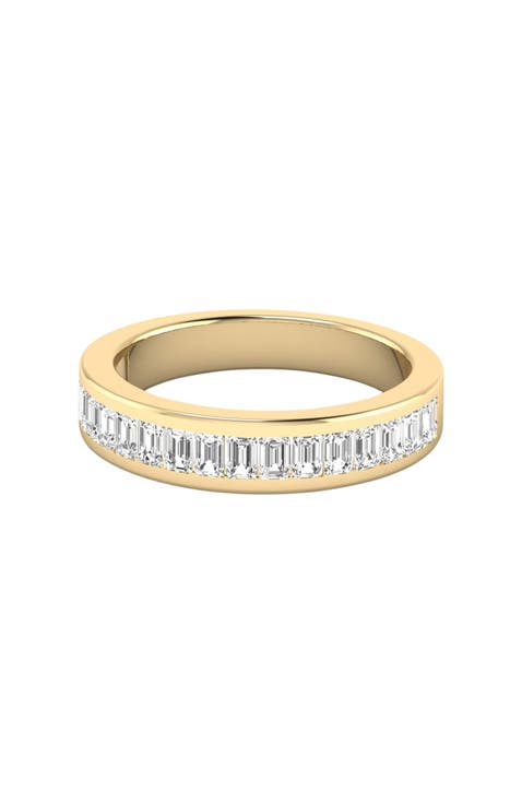 Emerald Channel Lab Diamond Band in 14K