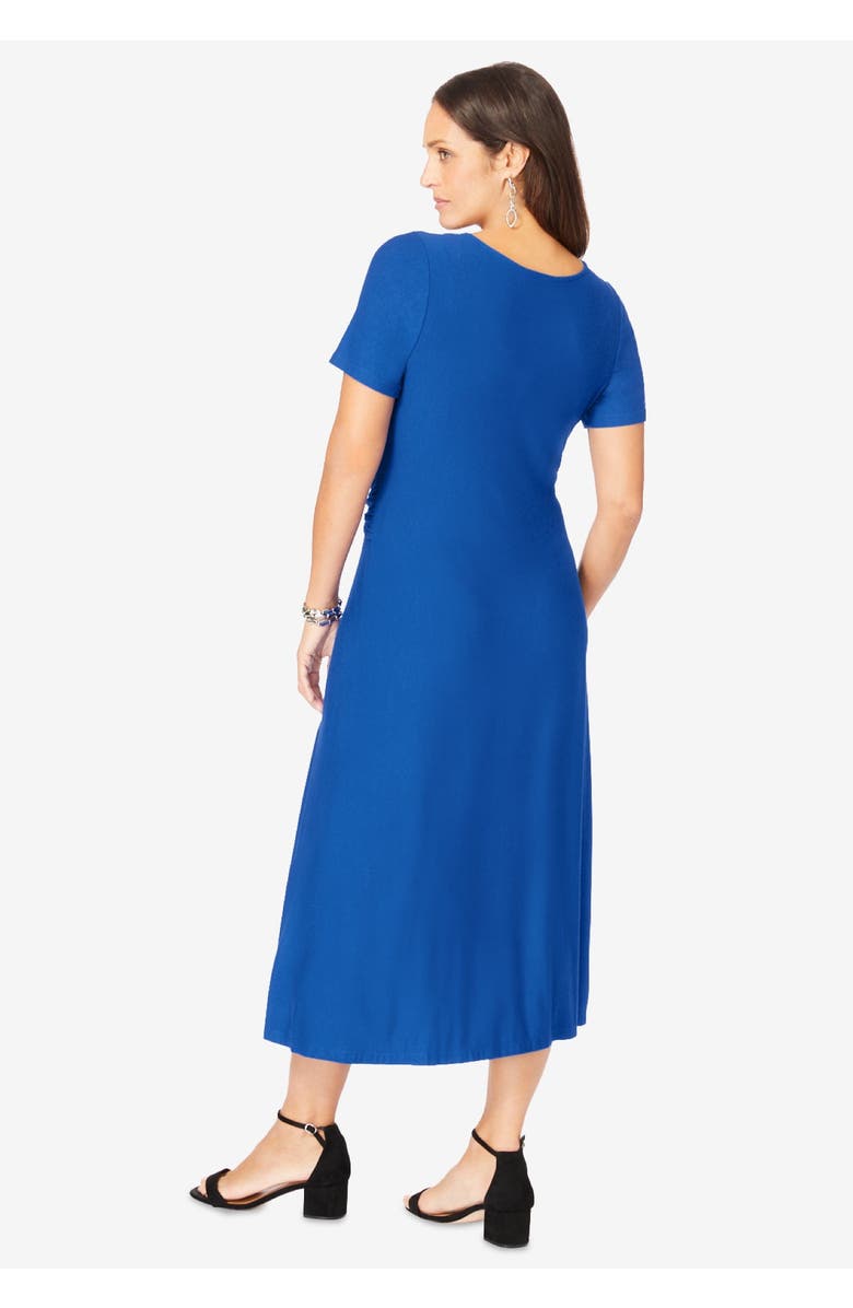 Jessica London Buckle Midi Dress, Alternate, color, Aqua Sea