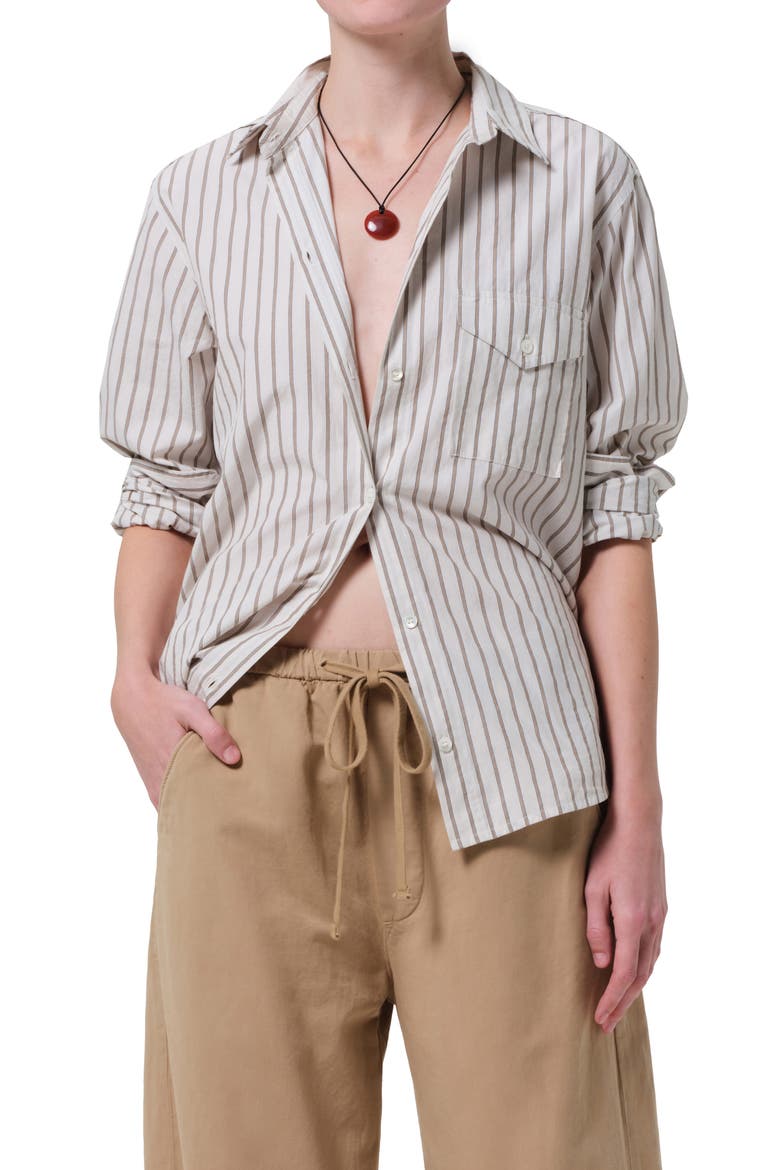 Shay Stripe Button-Up Shirt, Main, color, ALBISTRIPE