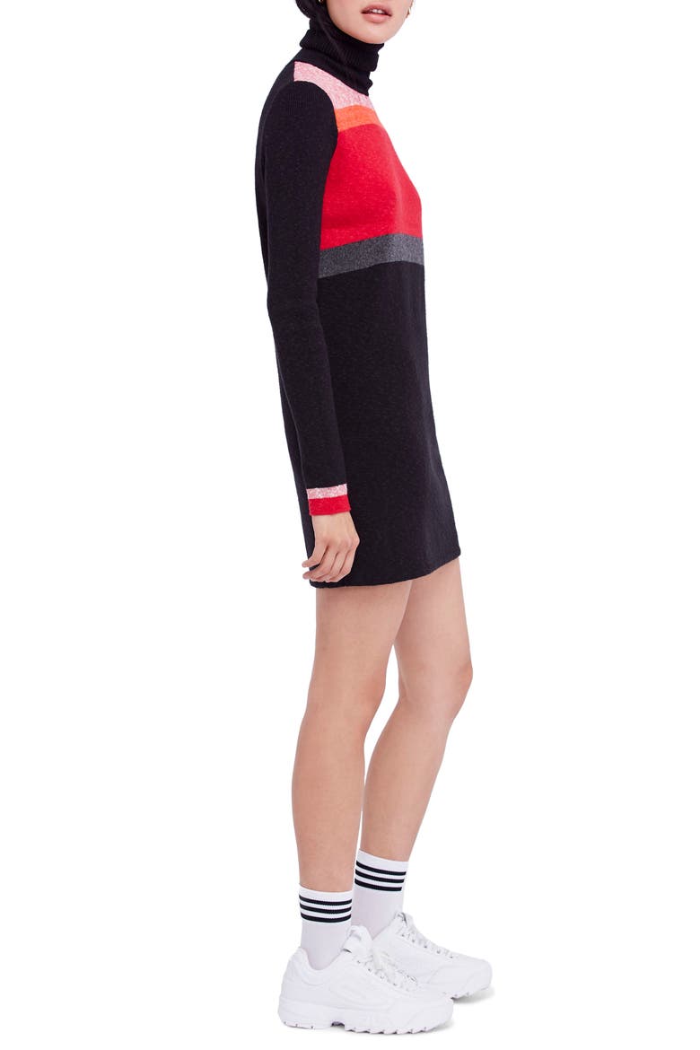 Winter Break Sweater Dress, Alternate, color, BLACK