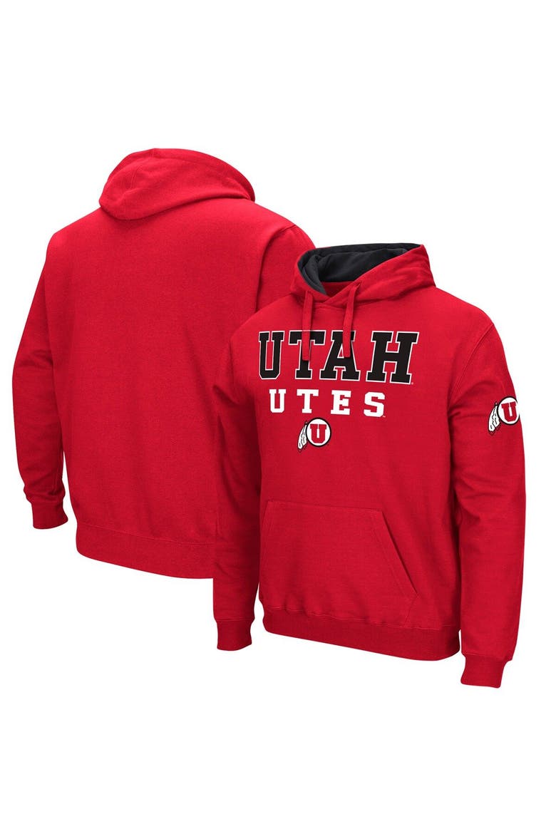 Men's Colosseum Red Utah Utes Sunrise Pullover Hoodie, Main, color, Red