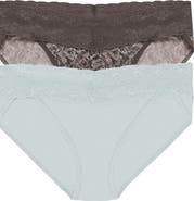 Natori Bliss Perfection Lace Trim One Size Bikini Brief 2-Pack