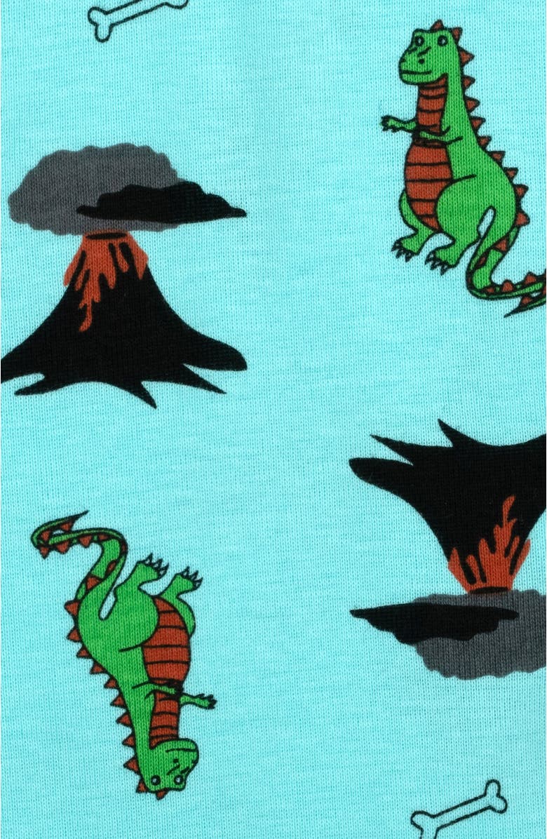 Leveret Kids Two-Piece Cotton Printed Matching Family Pajamas, Coordinated Prints, Alternate, color, Blue Dinosaur