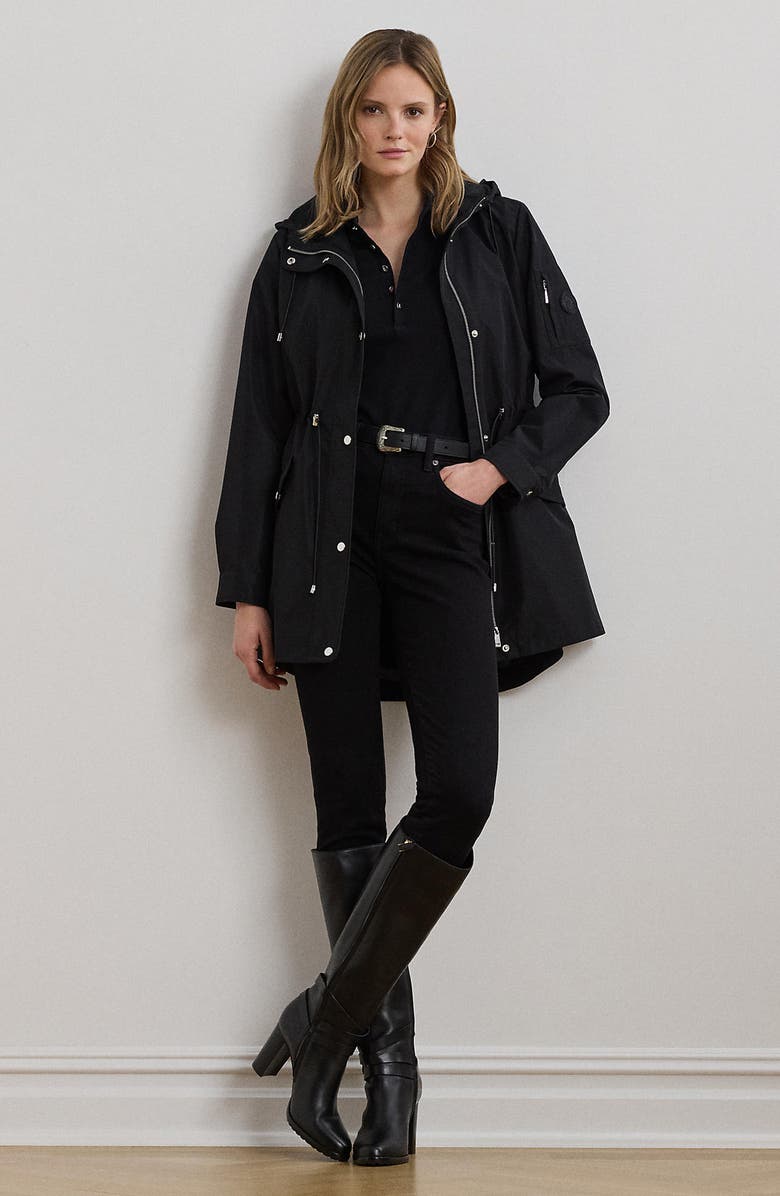 Lauren Ralph Lauren Hooded Jacket, Alternate, color, Black