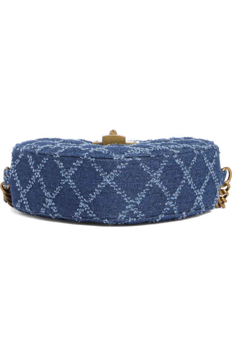 Kurt Geiger London Brixton Heart Quilted Crossbody Bag, Alternate, color, Denim
