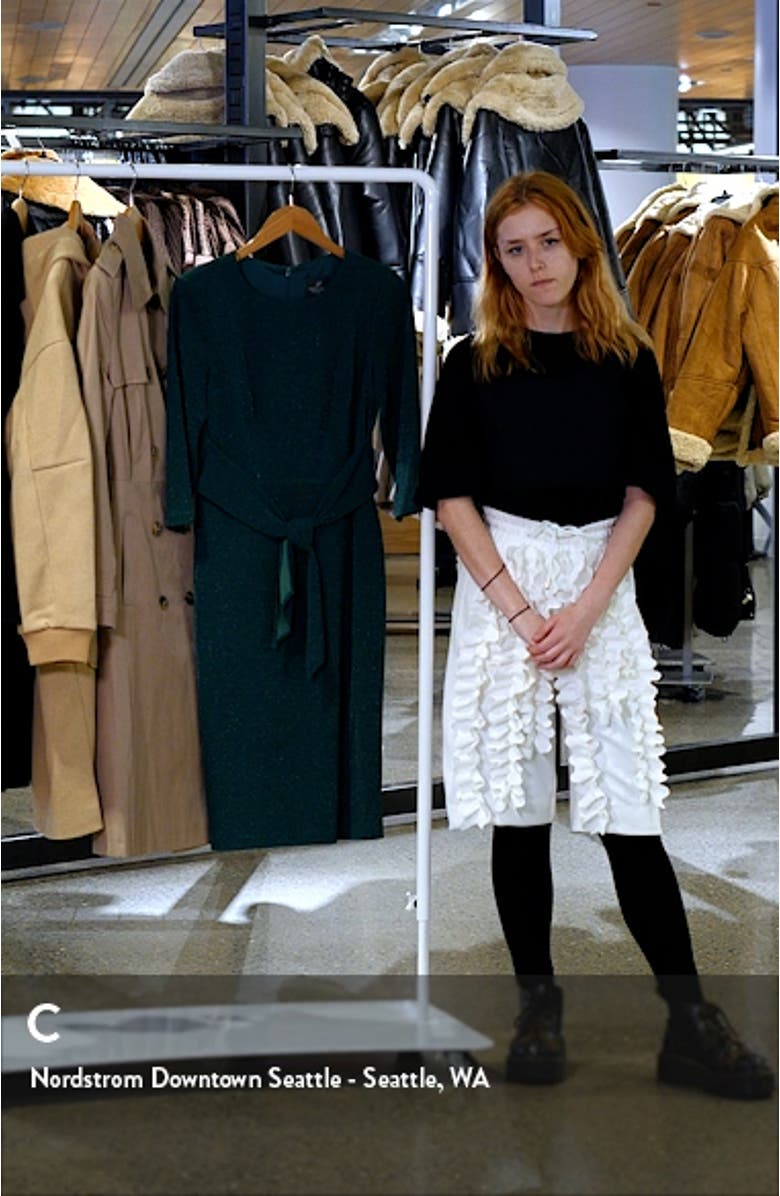 Metallic Knit Tie Front Dress, sales video thumbnail