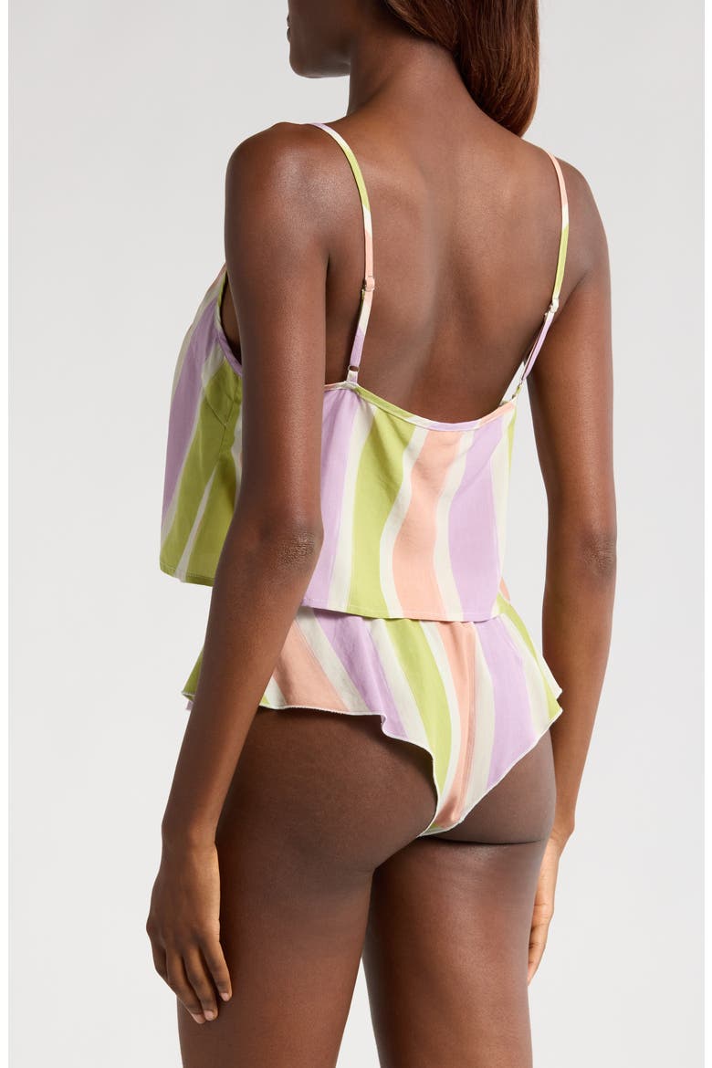 Stripe Crop Camisole & Tap Shorts Set, Alternate, color, PAINTED STRIPE