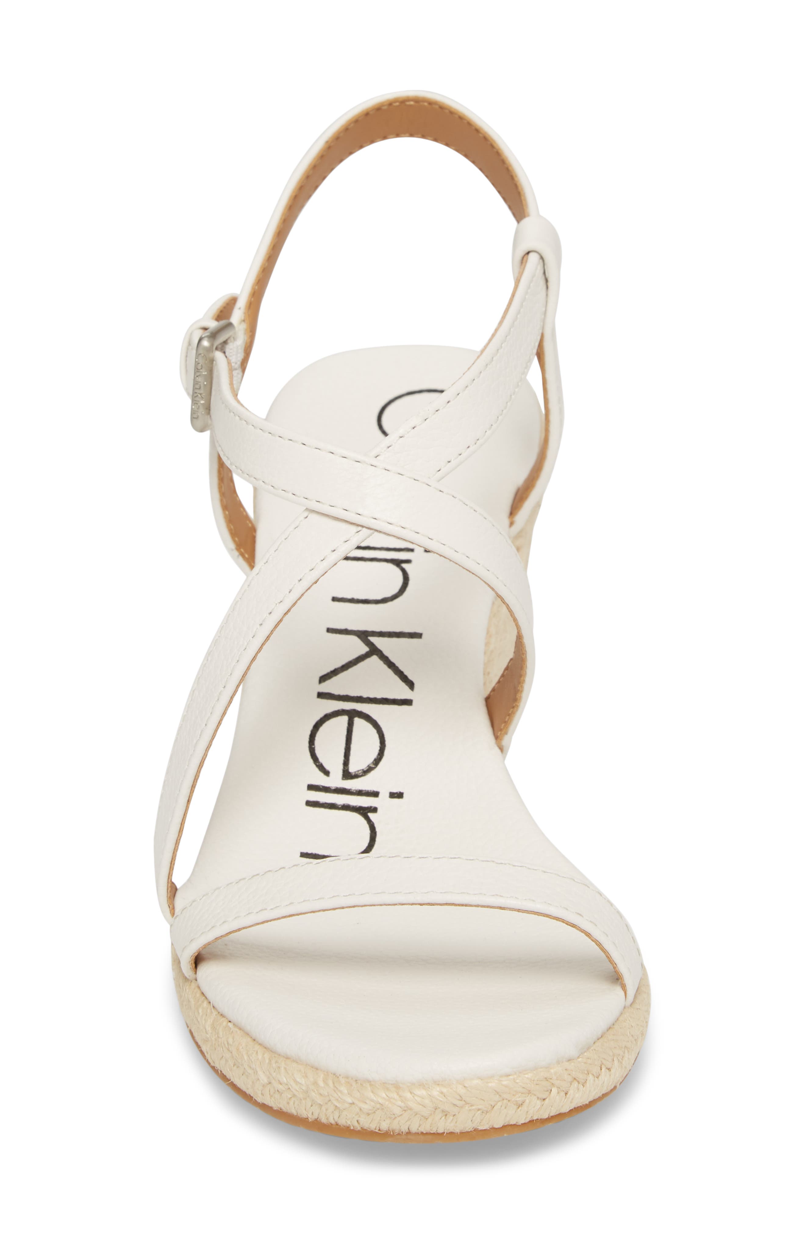 Bellemine Espadrille Wedge Sandal, Alternate, color, PLATINUM WHITE PEBBLE LEATHER