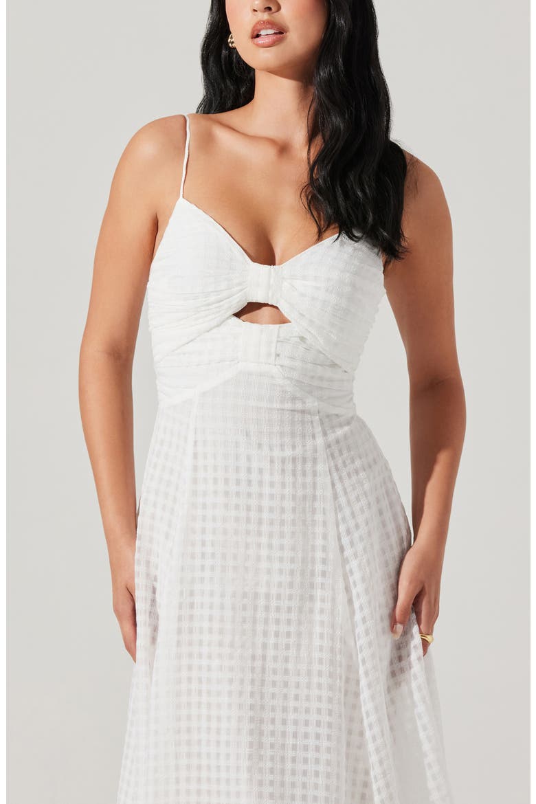 Celina A-Line Midi Dress, Alternate, color, WHITE