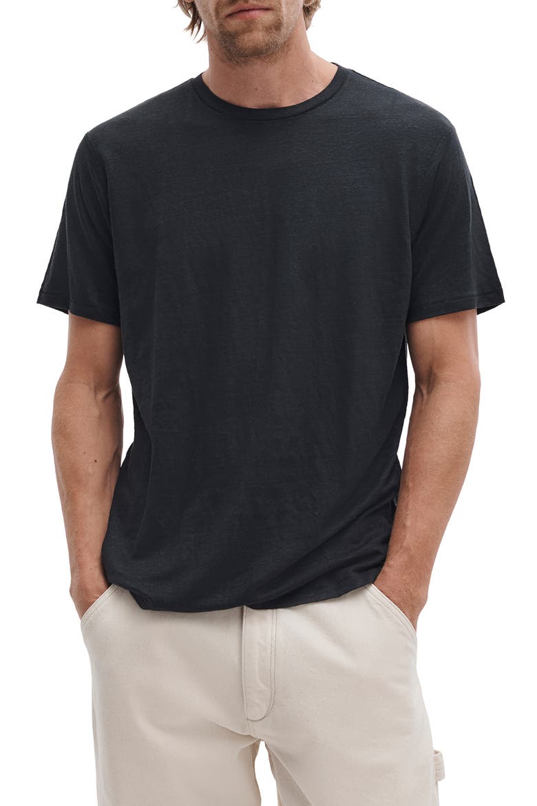 Classic Linen T-Shirt, Main, color, BLACK