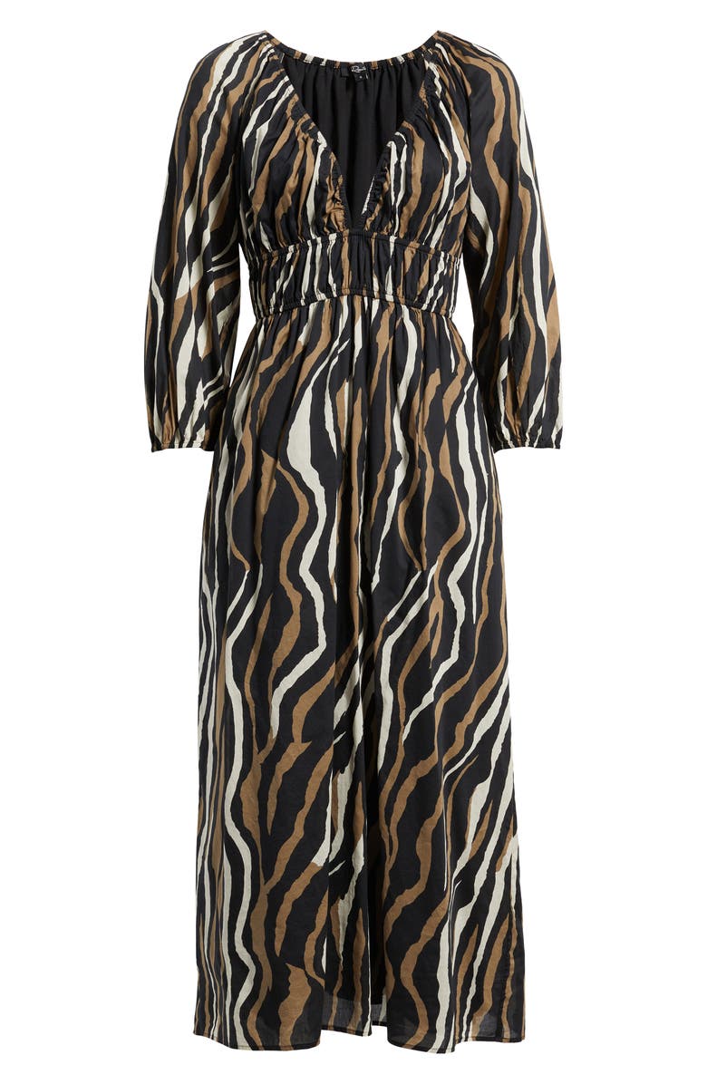 Rails Paio Print Three-Quarter Sleeve Cotton Midi Dress, Alternate, color, Canyon Stripe