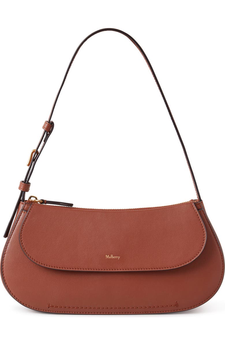 Mulberry Clovelly Leather Shoulder Bag, Main, color, Bright Oak