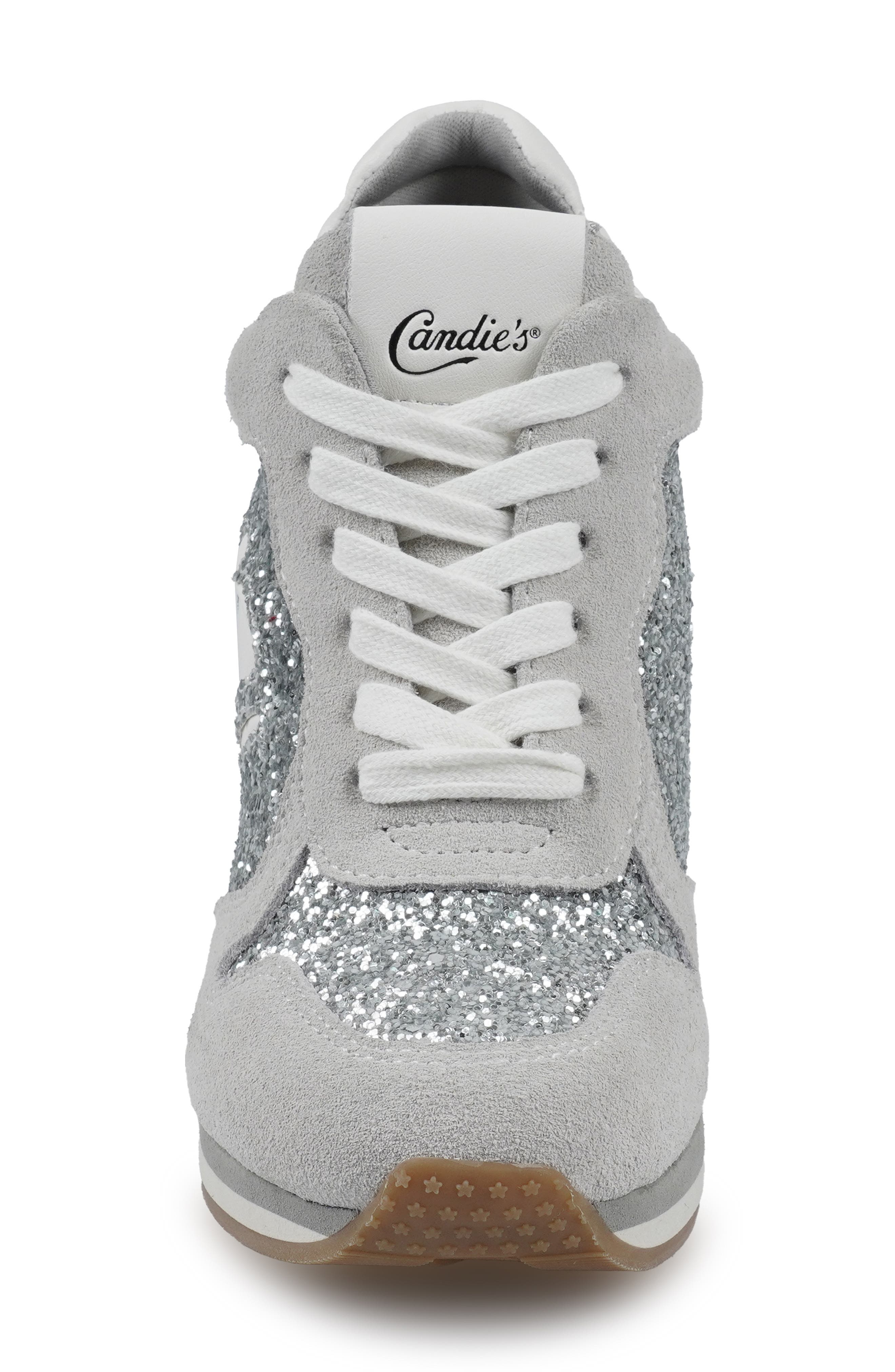 Candie's Percy Platform Pump, Alternate, color, Grey/ Silver