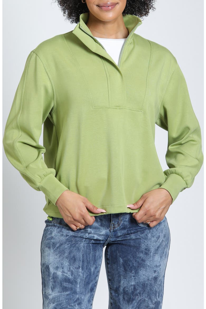 Half Zip Drawstring Top, Main, color, CITRON