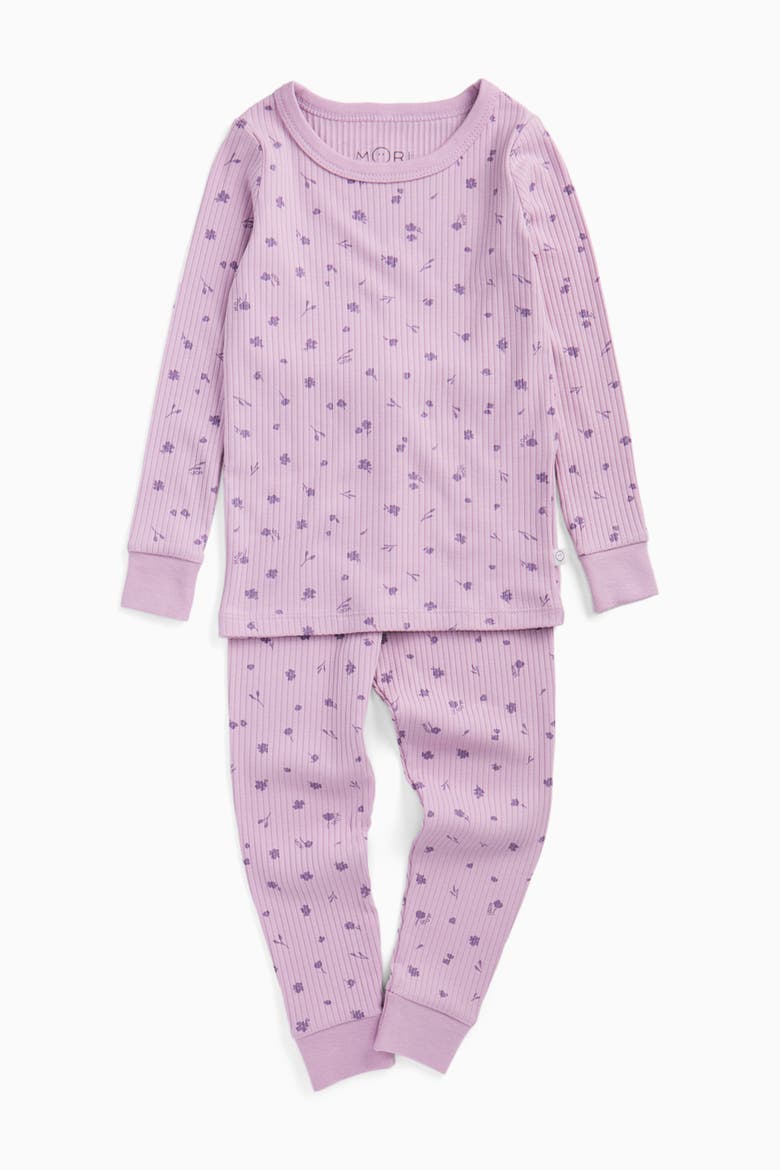 Floral Ribbed Pyjamas, Main, color, Lilac Floral