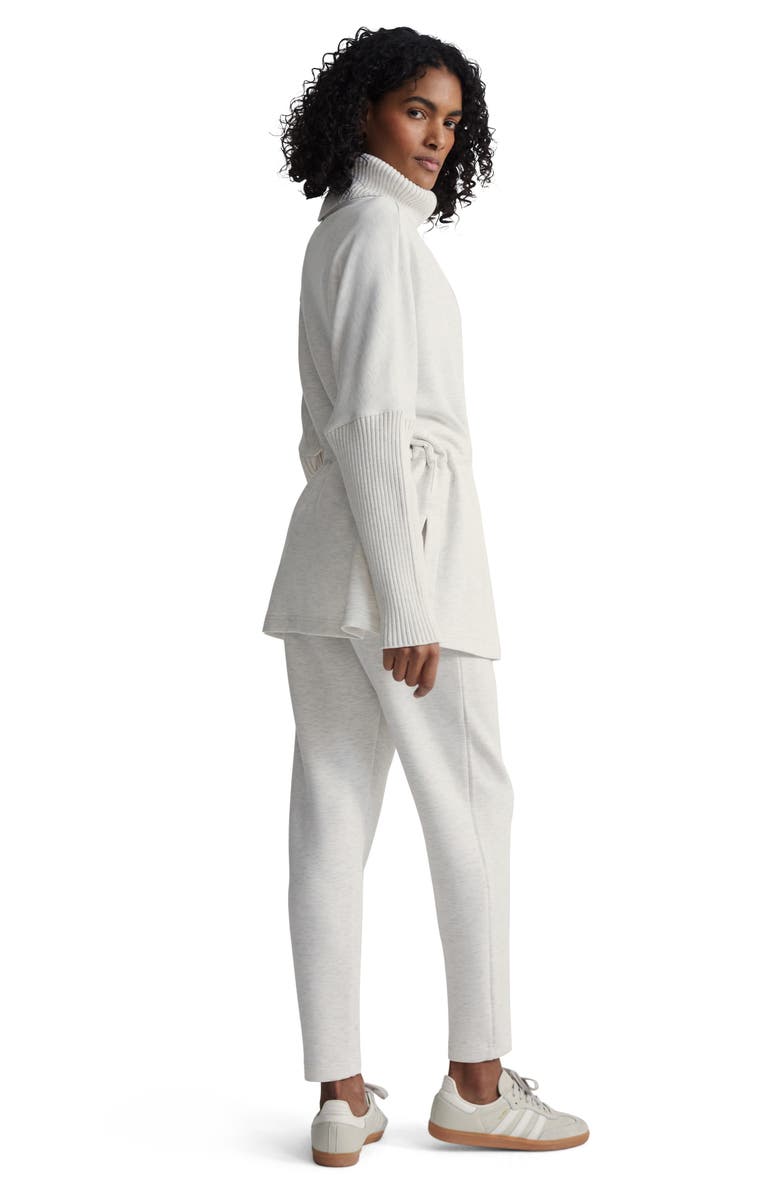 Varley Suffolk Longline Turtleneck Sweatshirt, Alternate, color, Ivory Marl