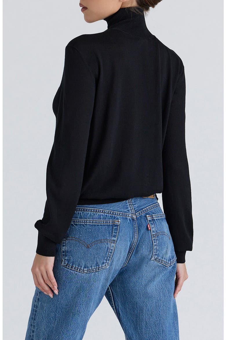 Angel Silk & Wool Blend Turtleneck Sweater, Alternate, color, BLACK