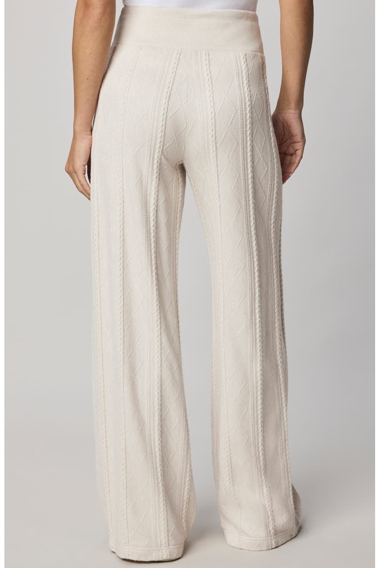 Cable Drawstring Wide Leg Pants, Alternate, color, PALE OAK WHITE HEATHER