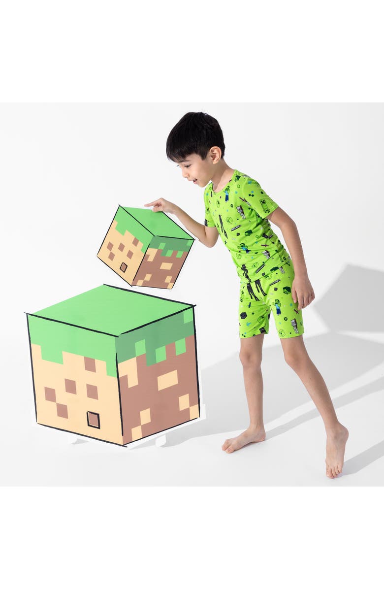 Bellabu Bear Minecraft Mob Squad Kids 2-Piece Short Sleeve & Shorts Pajama Set, Alternate, color, Minecraft Mob Squad