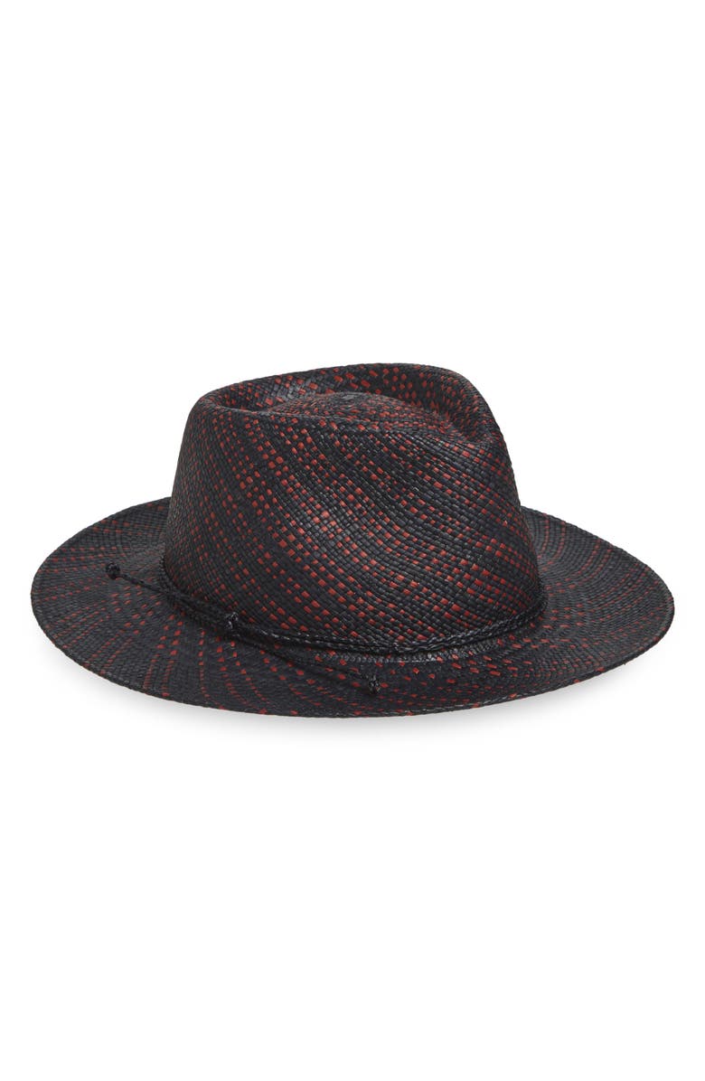 René Mantilla, New York Fedora Hat, Main, color, Black/ Red