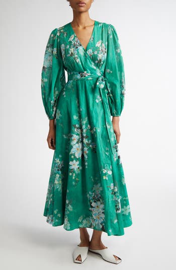 【Zimmermann】Everley floral-print cotton midi wrap dress Zimmermann Everly Floral Print Cotton Wrap Dress | Nordstrom