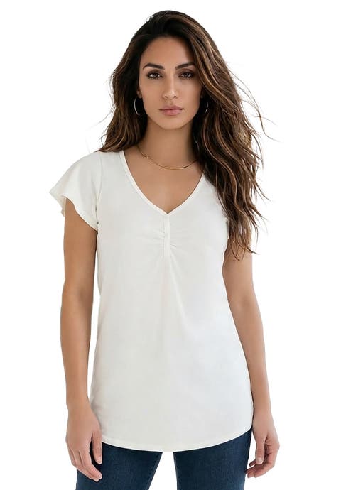 Plus Size Cotton Ultimate Flutter Sleeve Sweetheart Tee