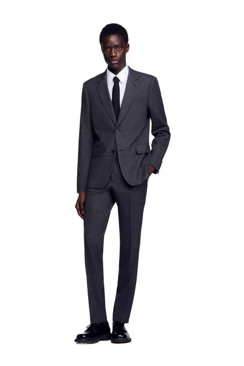 Wool suit jacket, Alternate, color, Mocked grey