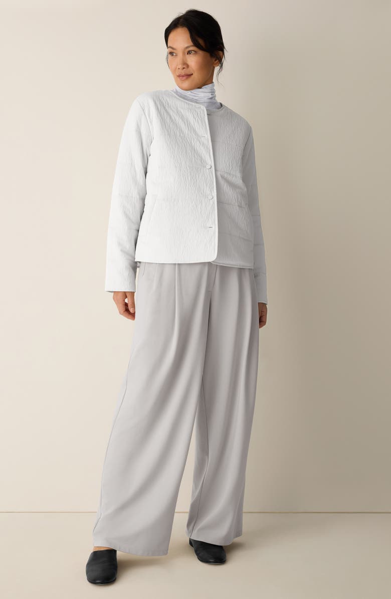 Eileen Fisher Round Neck Quilted Jacket, Alternate, color, Bone