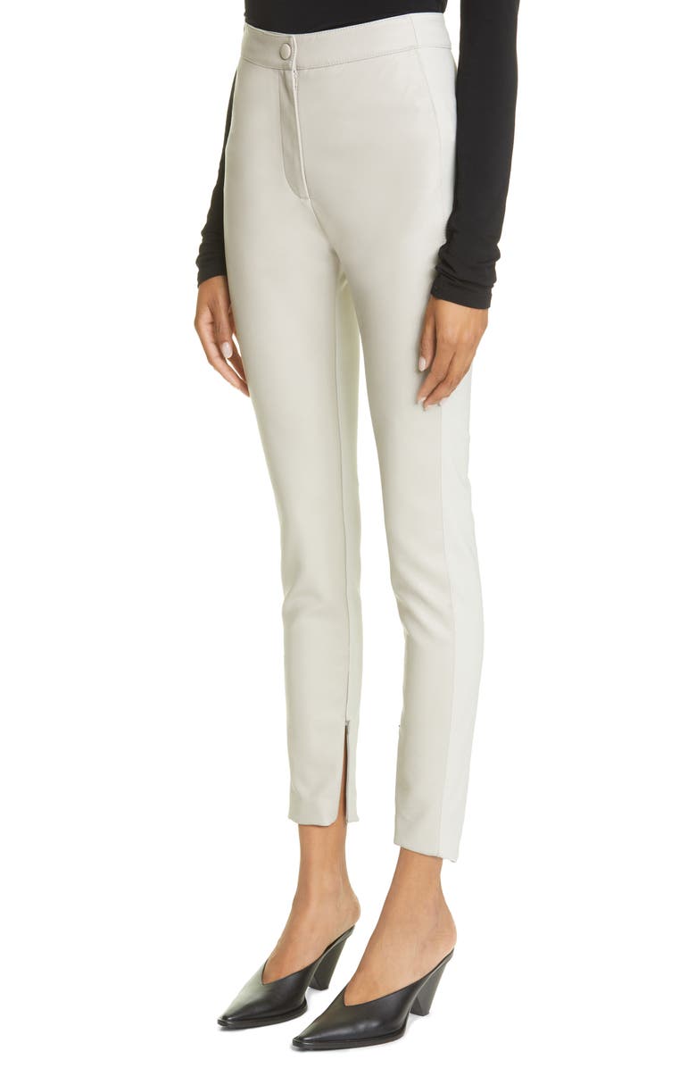 Stella McCartney Kelly Faux Leather & Knit Skinny Pants, Alternate, color, 