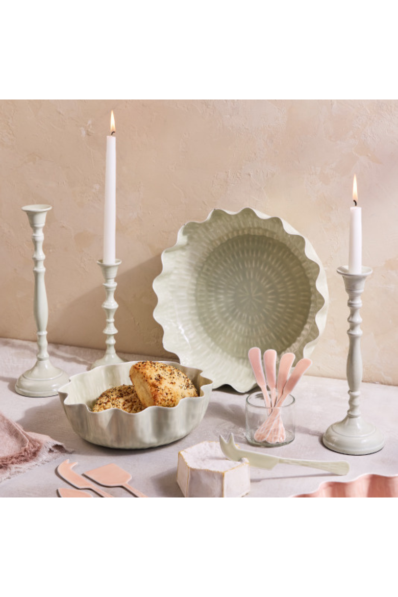 Nera Light Green Candle Holder, Alternate, color, Medium