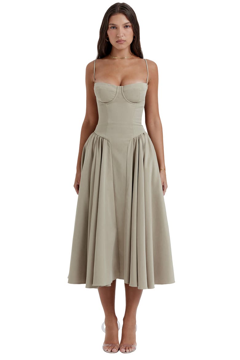 Samaria Corset Fit & Flare Dress, Alternate, color, ELM