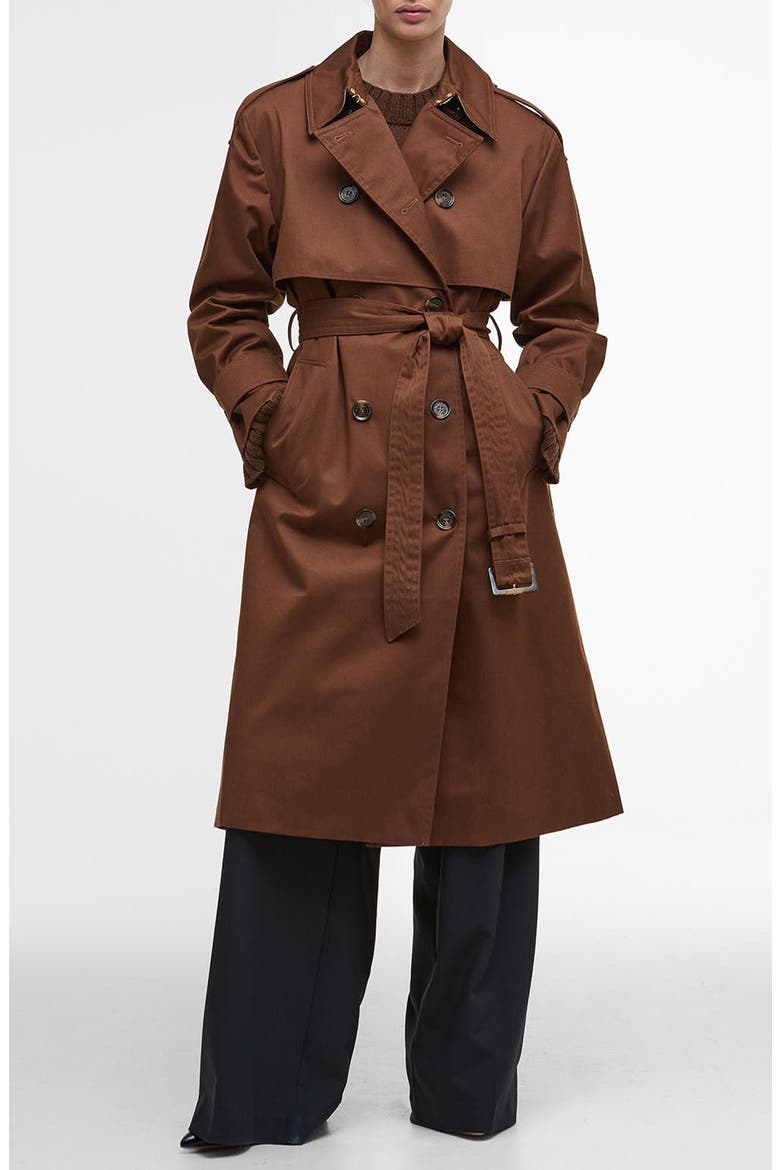Aoife Belted Water Resistant Trench Coat, Main, color, VICUNA/ HESSIAN TARTAN