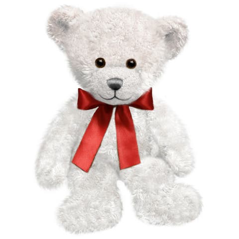 White Spencer Bear Plush, 10.5 Inches
