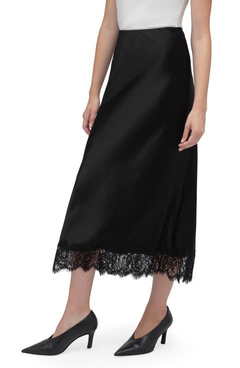 The Lacy Favorite Satin Midi Skirt