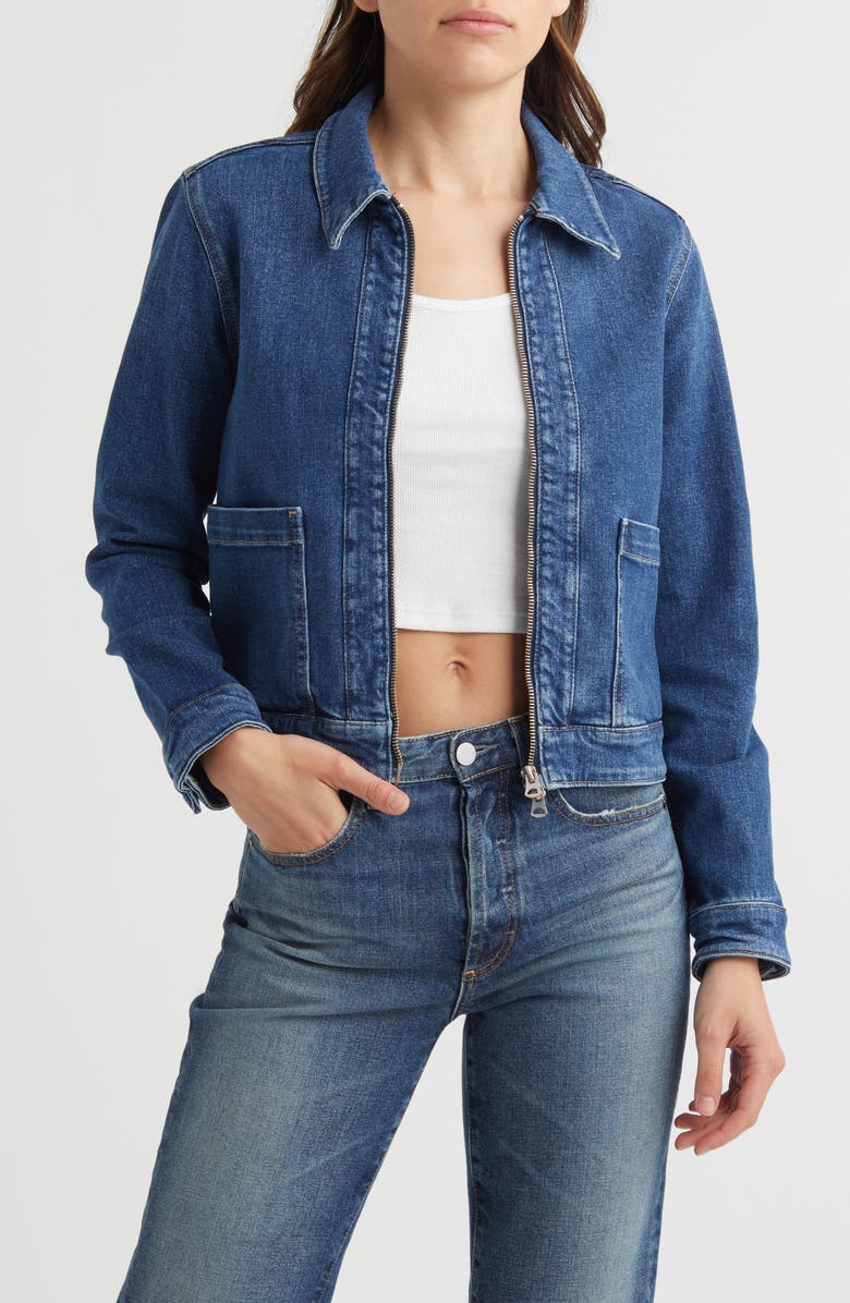 AG Alix Zip Denim Jacket, Main, color,