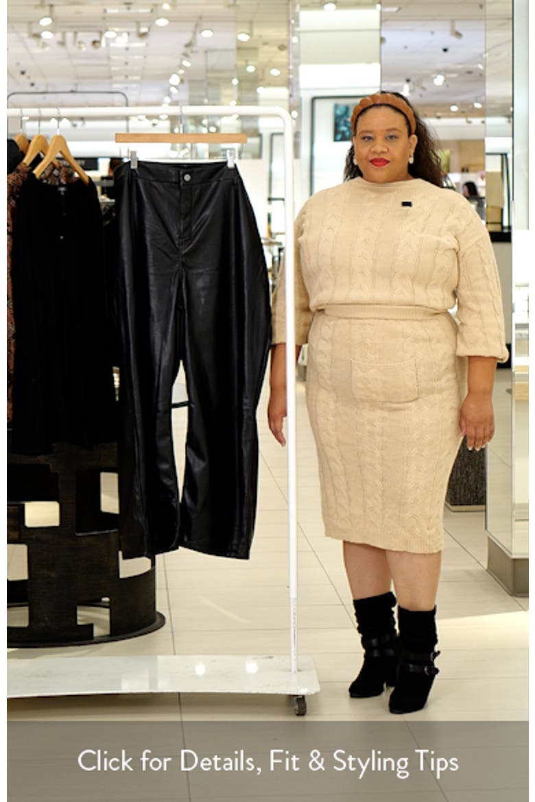Faux Leather Wide Leg Ankle Pants video