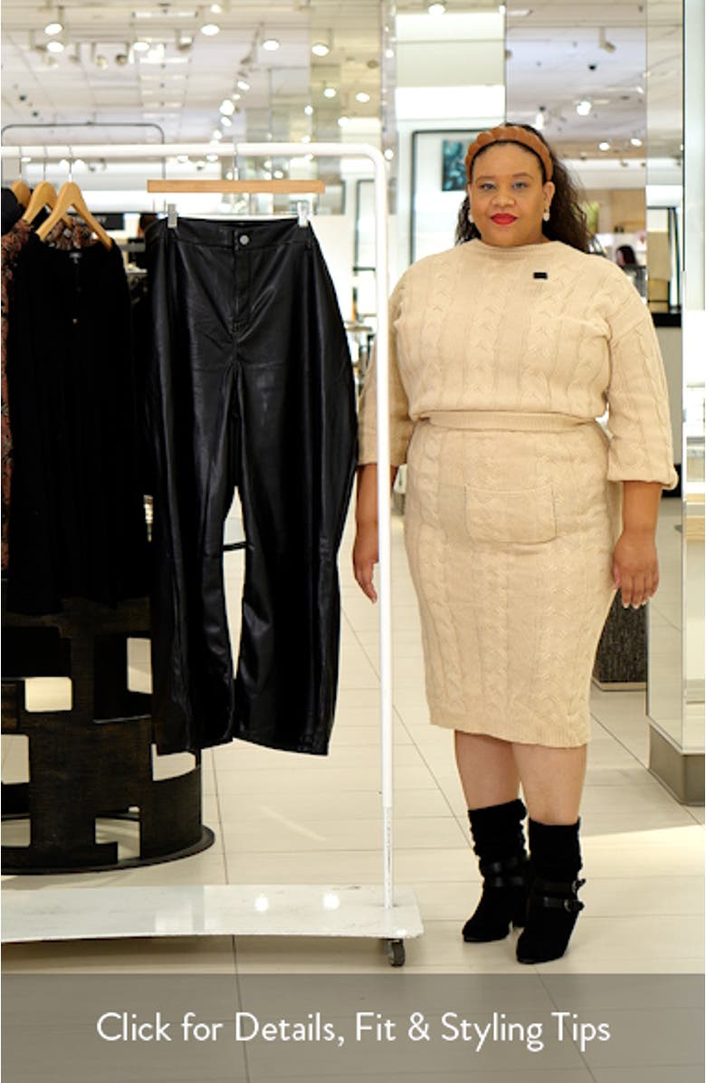 Faux Leather Wide Leg Ankle Pants, sales video thumbnail