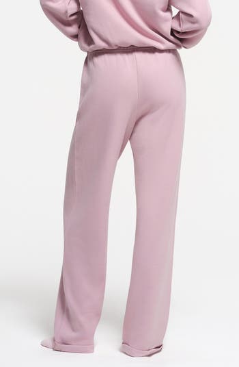 Cotton Blend Fleece Straight Leg Sweatpants