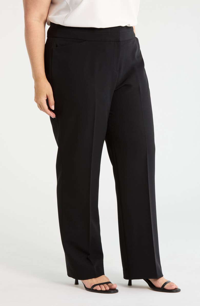 Tahari ASL Bell Bottom Pants, Alternate, color, Black