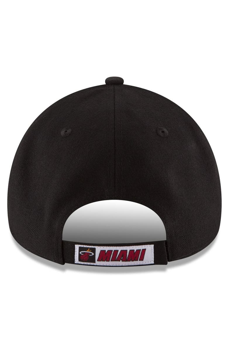 New Era Men's New Era Black Miami Heat Official Team Color 9FORTY Adjustable Hat, Alternate, color, 
