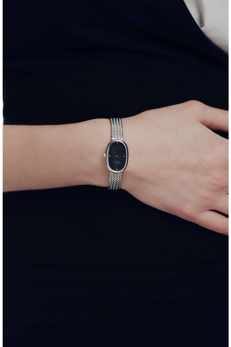 Jane Tethered Mesh Strap Watch, 18mm, Alternate, color, STAINLESS STEEL